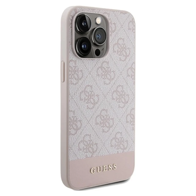 Чохол Guess 4G Stripe Collection для iPhone 14 Pro Pink (GUHCP14LG4GLPI)