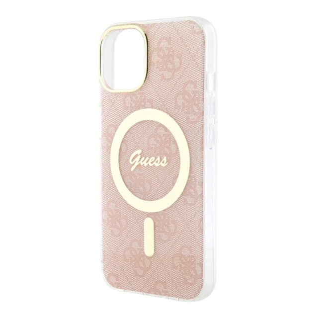 Чохол Guess IML 4G для iPhone 15 | 14 | 13 Pink with MagSafe (GUHMP15SH4STP)