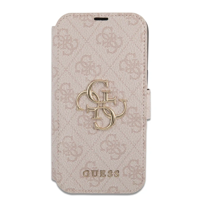 Чохол-книжка Guess 4G Metal Logo для iPhone 15 Pro Max Pink (GUBKP15X4GMGPI)