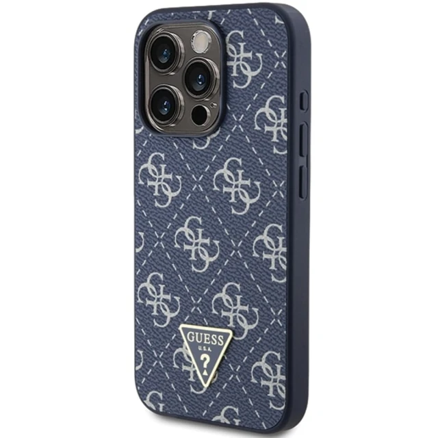 Чохол Guess 4G Triangle Metal Logo для iPhone 15 Pro Blue (GUHCP15LPG4GPB)