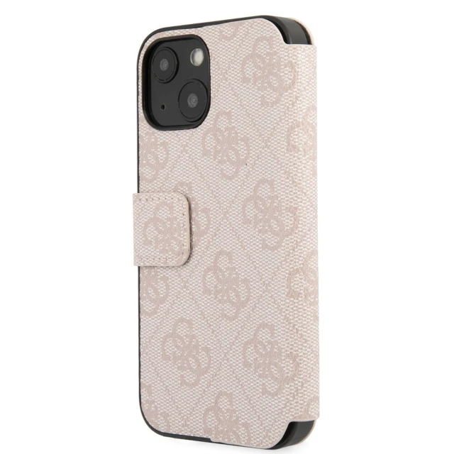 Чохол-книжка Guess 4G Metal Logo для iPhone 15 | 14 | 13 Pink (GUBKP15S4GMGPI)