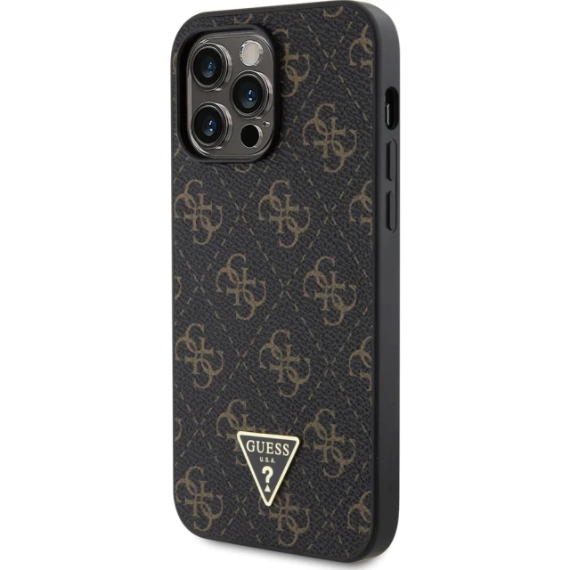 Чехол Guess 4G Triangle Metal Logo для iPhone 14 Pro Max Black (GUHCP14XPG4GPK)