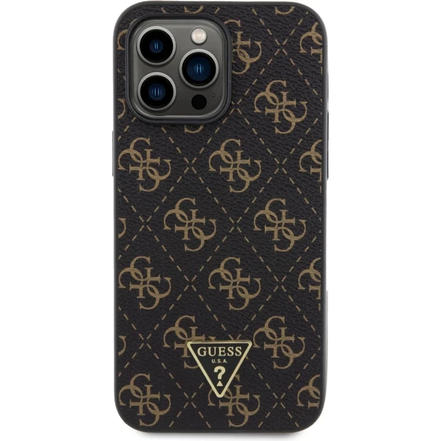 Чехол Guess 4G Triangle Metal Logo для iPhone 14 Pro Max Black (GUHCP14XPG4GPK)