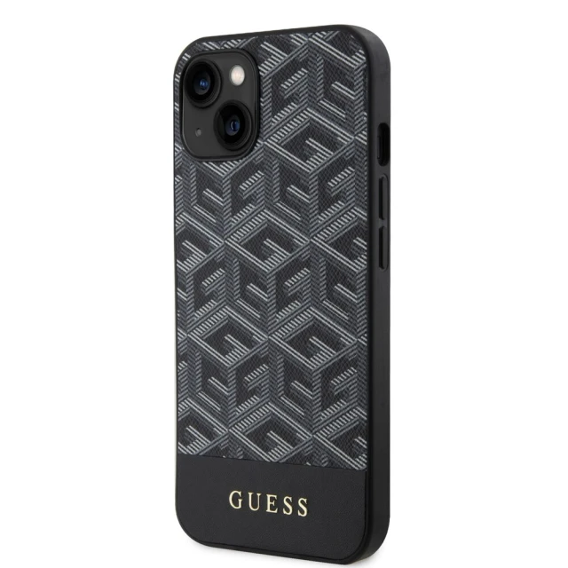 Чохол Guess GCube Stripes для iPhone 15 | 14 | 13 Black with MagSafe (GUHMP15SHGCFSEK)