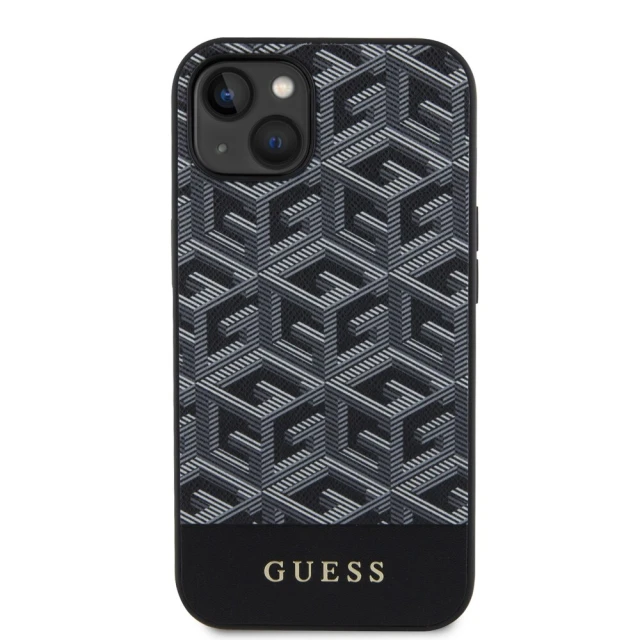 Чохол Guess GCube Stripes для iPhone 15 | 14 | 13 Black with MagSafe (GUHMP15SHGCFSEK)