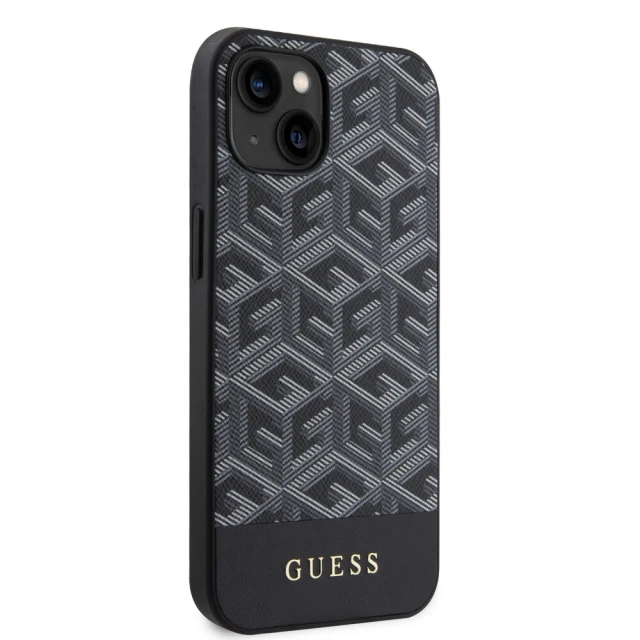 Чохол Guess GCube Stripes для iPhone 15 | 14 | 13 Black with MagSafe (GUHMP15SHGCFSEK)