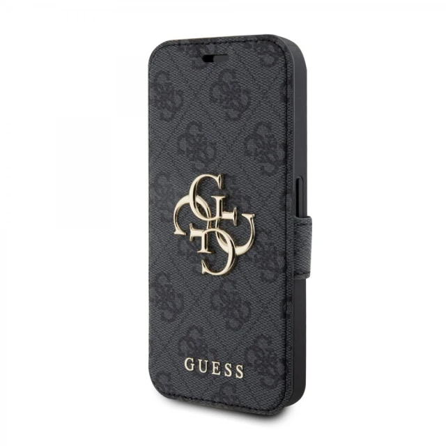 Чохол-книжка Guess 4G Metal Logo для iPhone 15 Pro Grey (GUBKP15L4GMGGR)