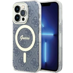Чохол Guess IML 4G для iPhone 15 Pro Blue with MagSafe (GUHMP15LH4STB)