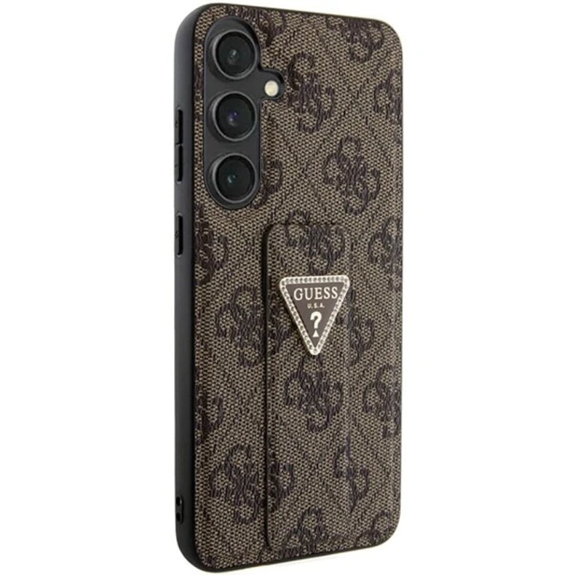 Чохол Guess Grip Stand 4G Triangle Strass для Samsung Galaxy S24 (S921) Brown (GUHCS24SPGS4TDW)