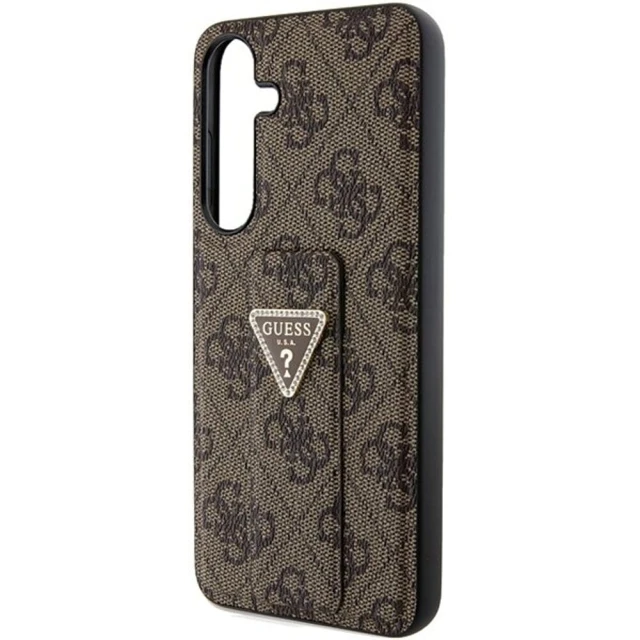 Чохол Guess Grip Stand 4G Triangle Strass для Samsung Galaxy S24 (S921) Brown (GUHCS24SPGS4TDW)