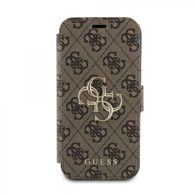 Чохол-книжка Guess 4G Metal Logo для iPhone 15 | 14 | 13 Brown (GUBKP15S4GMGBR)