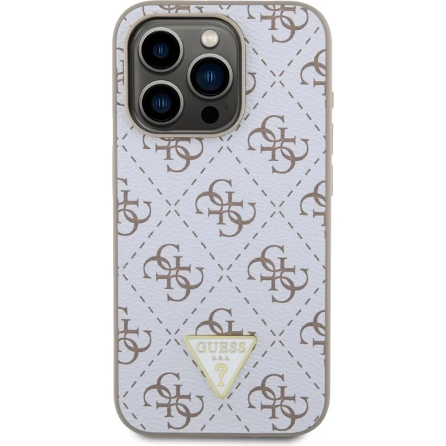 Чохол Guess 4G Triangle Metal Logo для iPhone 15 Pro White (GUHCP15LPG4GPH)