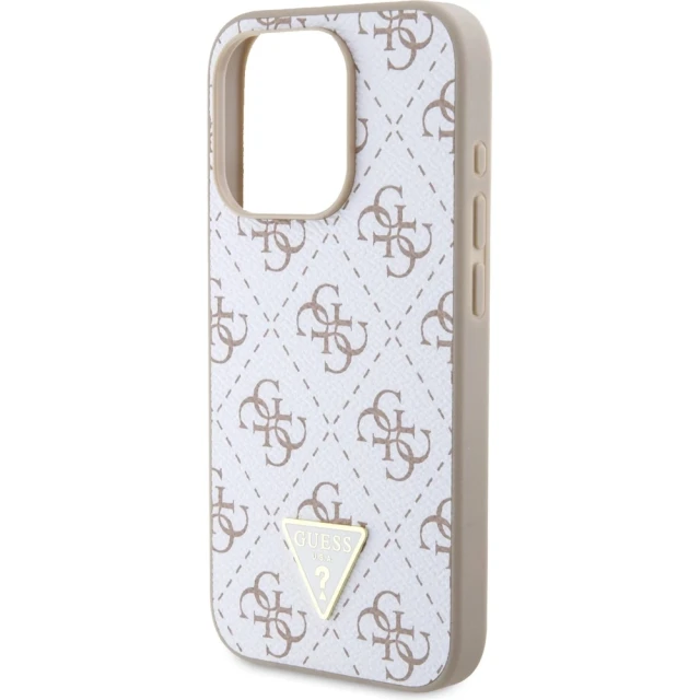Чохол Guess 4G Triangle Metal Logo для iPhone 15 Pro White (GUHCP15LPG4GPH)