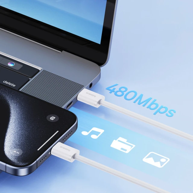 Кабель Baseus Superior Series ll USB-C to USB-C 30W 480Mb/s 2m White (P10365200211-01)