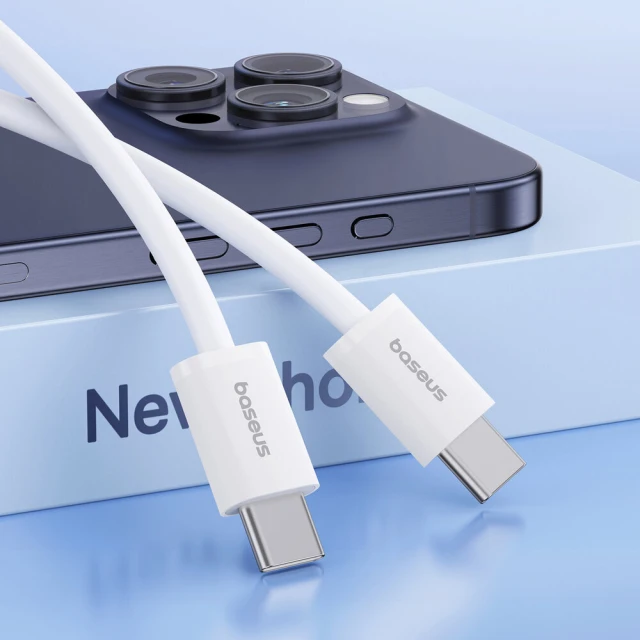 Кабель Baseus Superior Series ll USB-C to USB-C 30W 480Mb/s 1m White (P10365200211-00)
