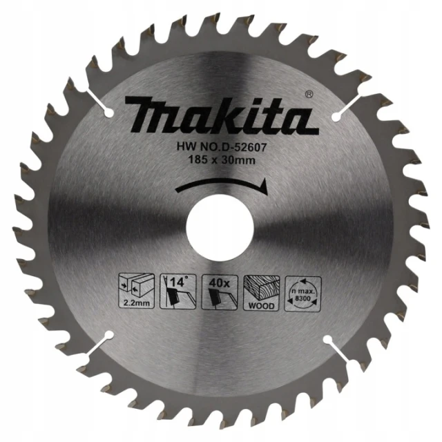 Диск пиляльний Makita 185х30 40 зубів з напайками комплект 10 шт (D-52607-10)