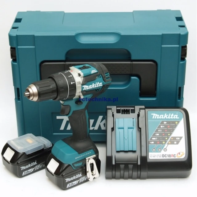 Шуруповерт Makita 18V ударний 54Nm BRUSH 2x3Ah MakPac (DHP484RFJ)