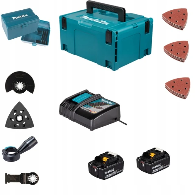 Багатофункціональне нарядження осцилювальне Makita DTM53RTJX1 18V 2×5Ah MAKPAC (0197050015273)