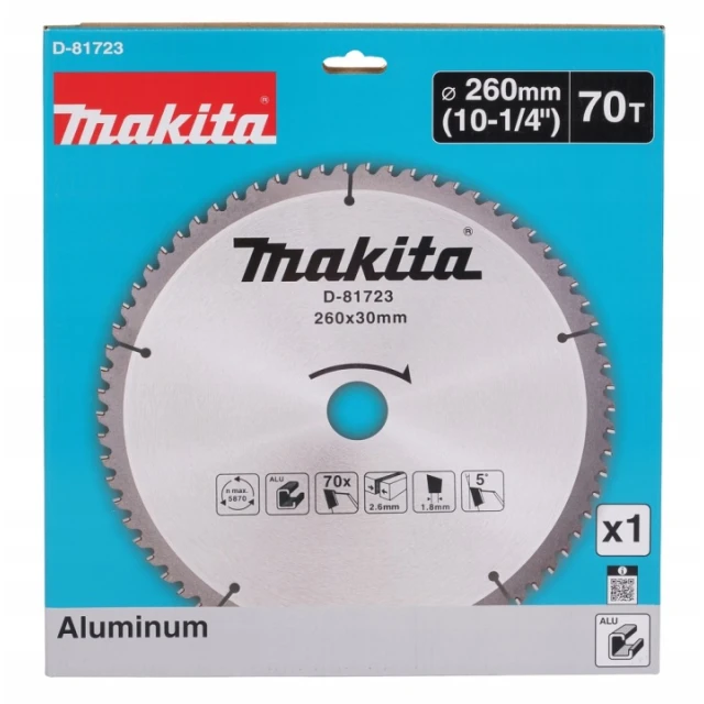 Диск пильний Makita 260x70z x30 для алюмінію (D-81723)