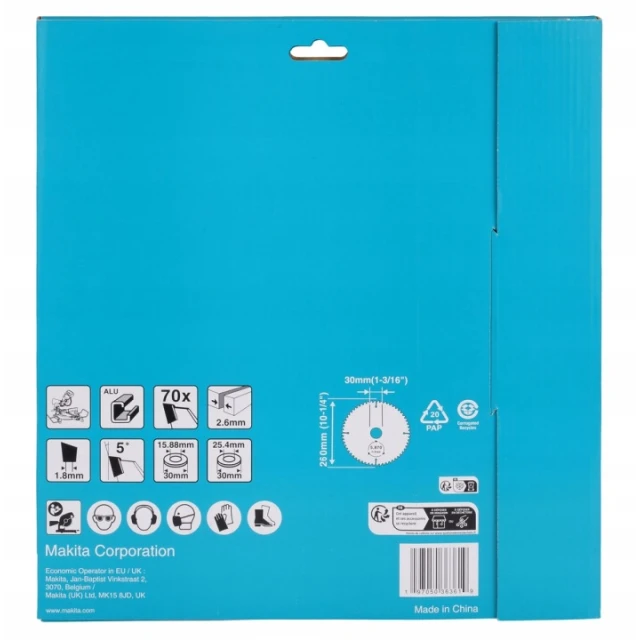 Диск пильний Makita 260x70z x30 для алюмінію (D-81723)