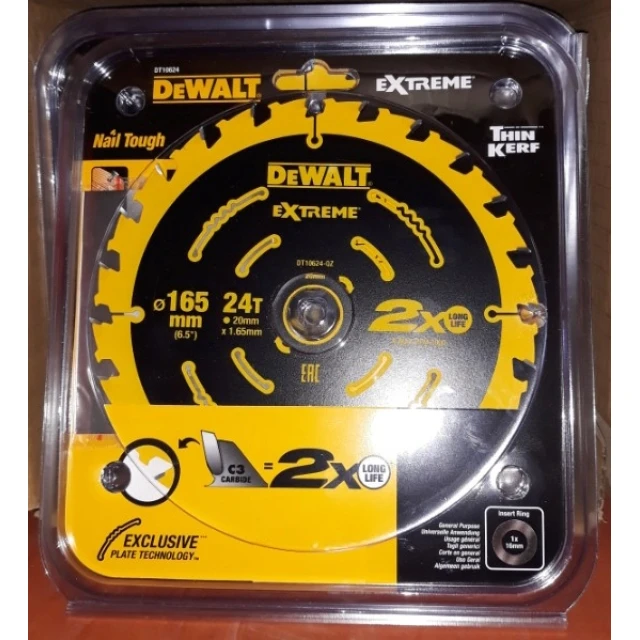 Диск пильный Extreme DeWALT 165x24z x20 мм (DT10624)