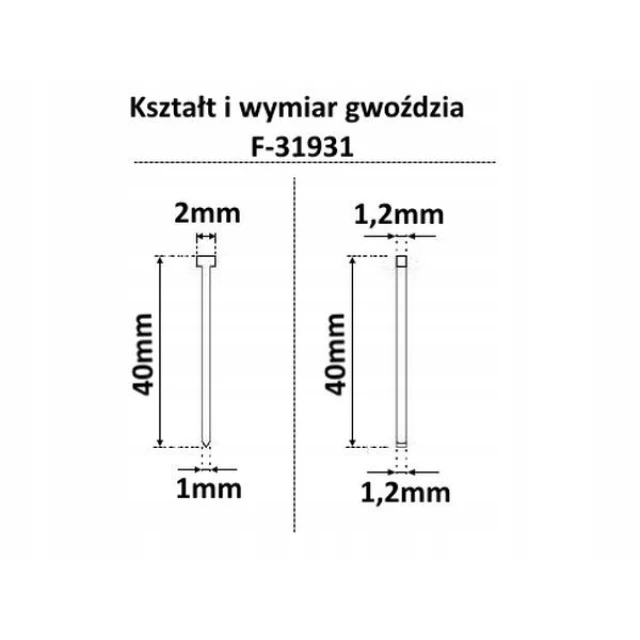Цвяхи штифти Makita 90° 18GA 1x40 мм 5 тис. (F-31931)