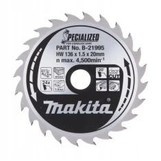 Диск пиляльний Makita 136x24z x20 з видіями (B-21995)