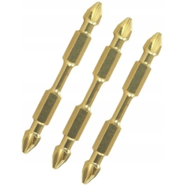 Біта Makita PZ2-PZ2 x 65 мм двостороння Gold (B-45222)