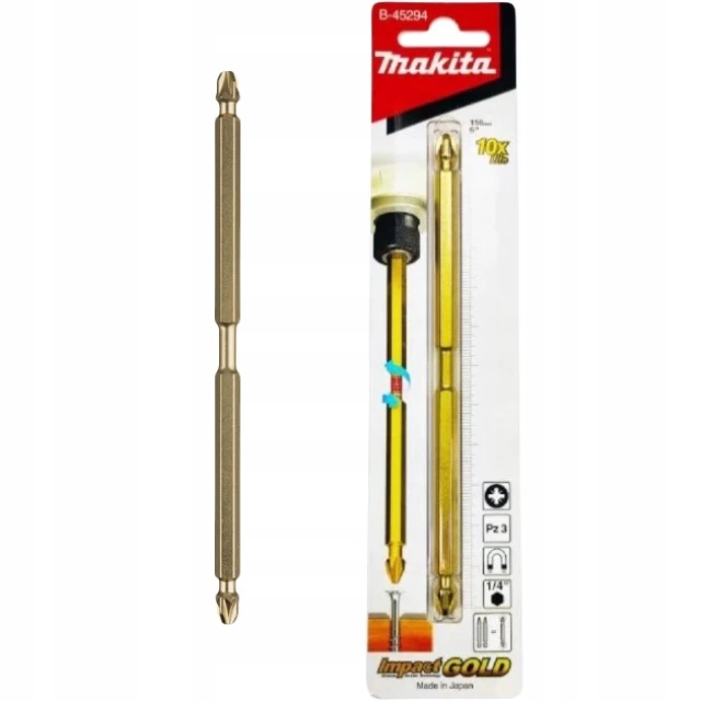 Біта Makita PZ3-PZ3 x 150 мм двостороння Gold (B-45294)