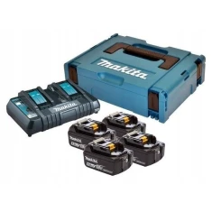 Зарядний пристрій Makita DC18RD + 4 акумулятори 5,0 Ah BL1850B MAKPAC 3 (088381463164)