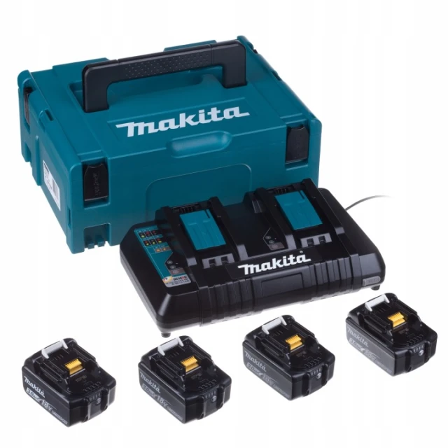Зарядное устройство Makita DC18RD + 4 аккумулятора 3,0 Ah BL1830B MAKPAC 2 (19797-3)