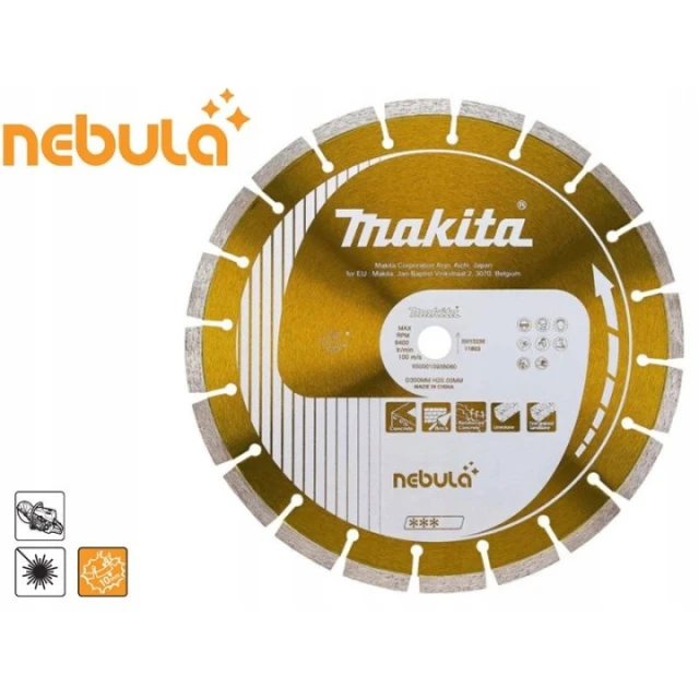 Диск алмазный сегментный Makita 300х20 мм для сухого/мокрого реза (B-54031)