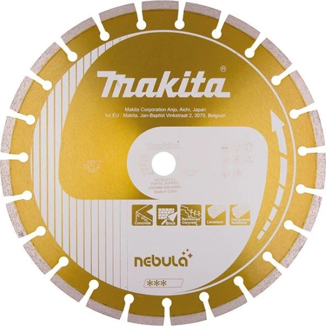 Диск алмазний сегментний Makita 350х25.4 мм для сухого/мокрого різання (B-54053)