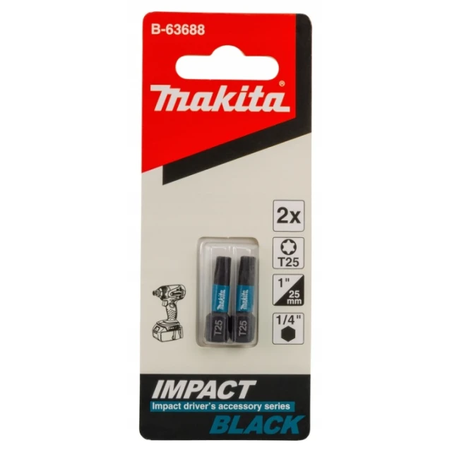 Бита ударная Makita T25 x 25 мм 2 шт (B-63688)
