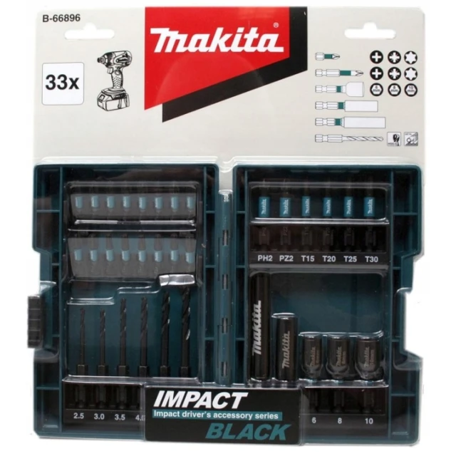 Набір бітів і головок Makita 33 шт Impact Black (B-66896)