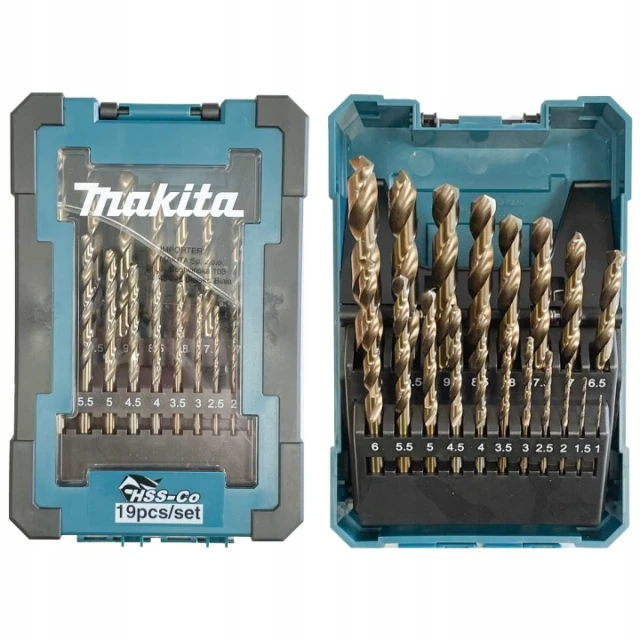 Набір свердел по металу Makita 1-10 мм 19 шт HSS-CO (D-67561)