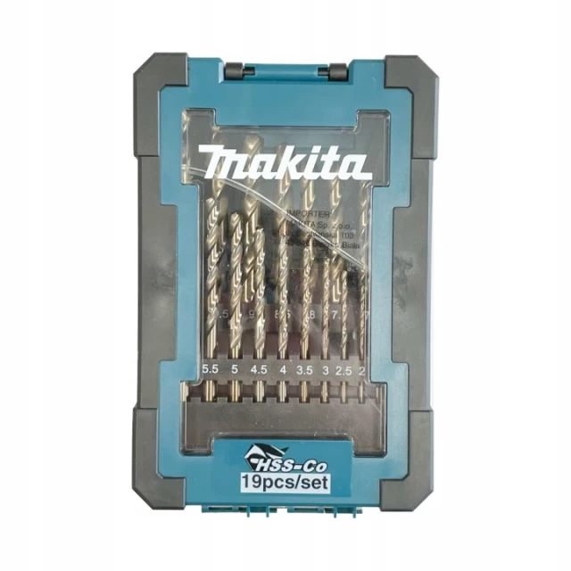 Набір свердел по металу Makita 1-10 мм 19 шт HSS-CO (D-67561)