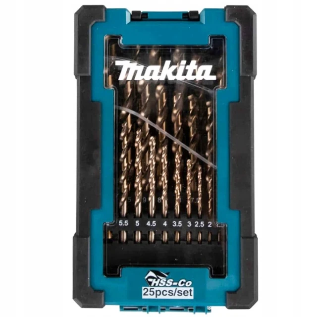 Набір свердел по металу Makita 1-13 мм 25 шт HSS-CO (D-67577)