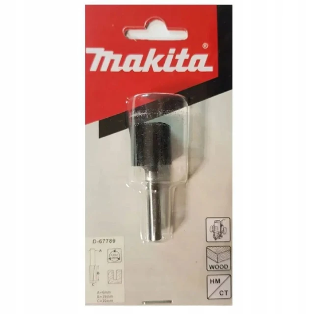 Фреза пряма Makita 6 мм 20x51 мм (2 ріжучих ребра) (D-67789)