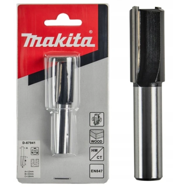 Фреза прямая Makita 12 мм 16x32 мм (2 режущих ребра) (D-67941)