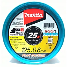 Диск абразивный по металлу Makita 125x0,8 мм INOX комплект 25 шт (E-10877-25)