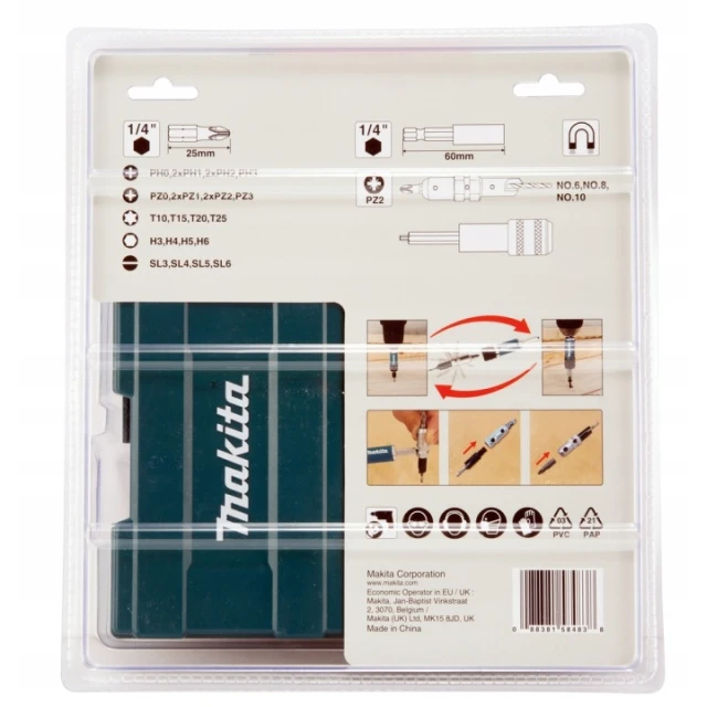 Набор бит и углубителей Makita 29 шт (D-73477)