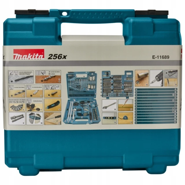 Набір біт і головок і свердел Makita 256 шт (E-11689)