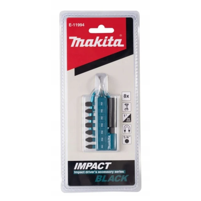 Набір бітів Makita 8 шт Impact Black (E-11994)