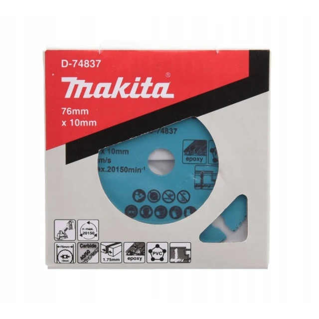Диск алмазний сегментний Makita 76х1,0 мм (D-74837)