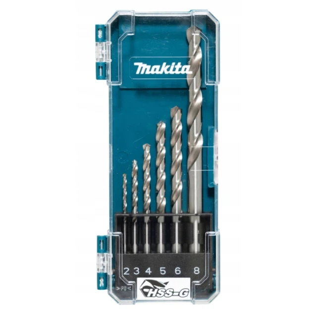 Набор сверел для металла Makita 2-8 мм HSS-G 6 шт (D-75742)