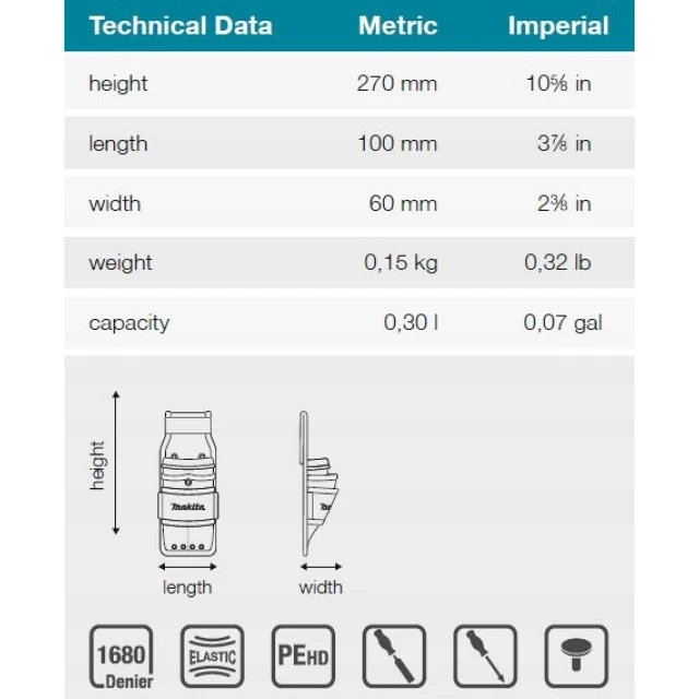 Кишеня Makita на зубила (E-15344)