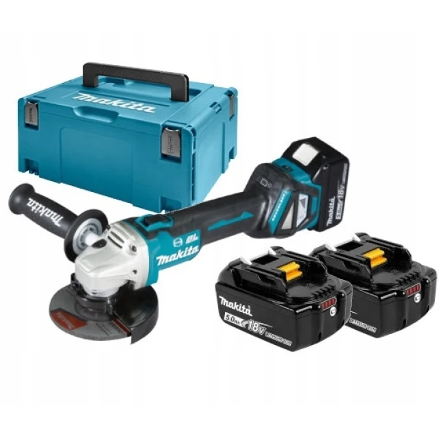 Кутова шліфмашина Makita 125 мм 18V 3х5Ah BL XPT регульована обертання (DGA513RT3J)