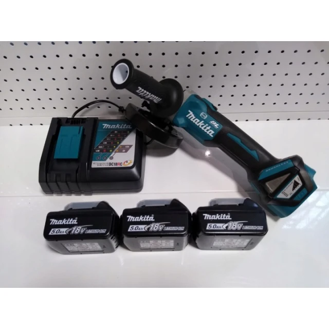 Кутова шліфмашина Makita 125 мм 18V 3х5Ah BL XPT регульована обертання (DGA513RT3J)