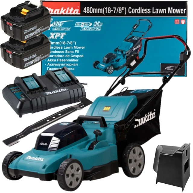 Газонокосарка акумуляторна Makita 2x18V 2x5Ah 48см (DLM480CT2)